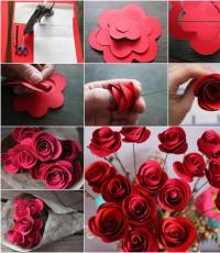 Kā izgatavot papīra rozi DIY rožu ziedus